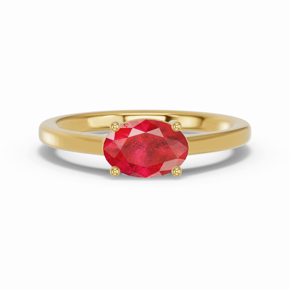 360 degree view of Oval Ruby East-West Ring
