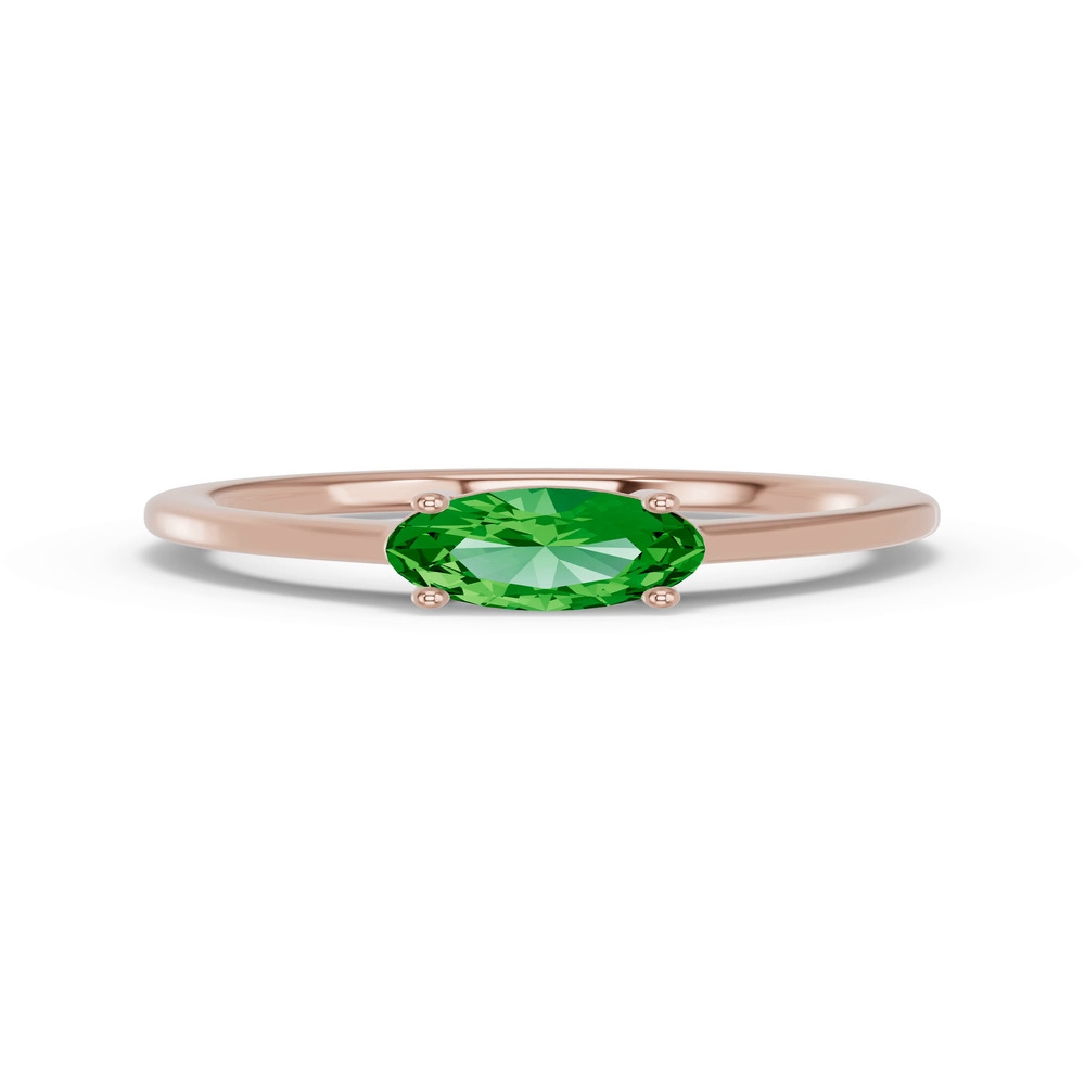 360 degree view of Oval Tsavorite East-West Ring