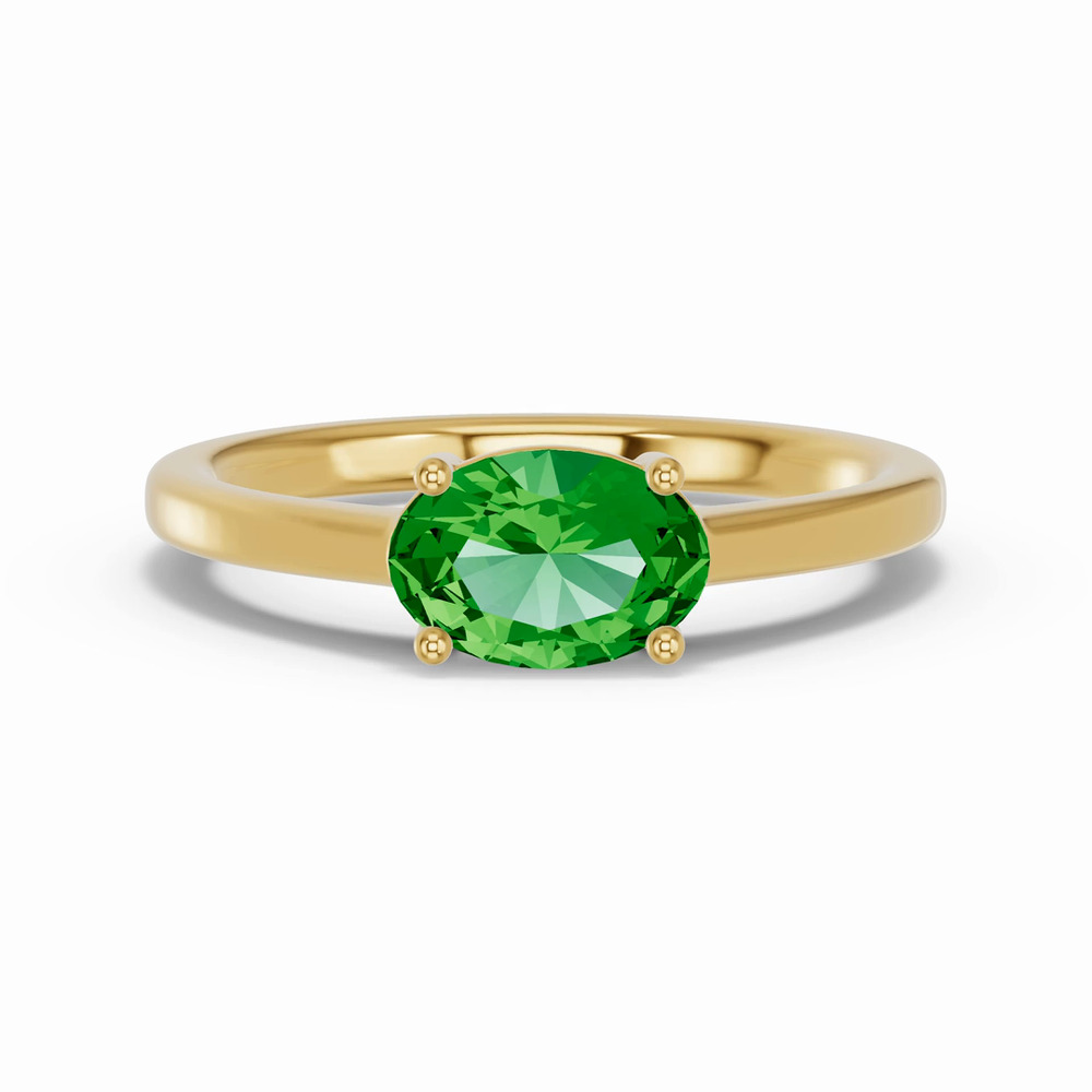 360 degree view of Oval Tsavorite East-West Ring