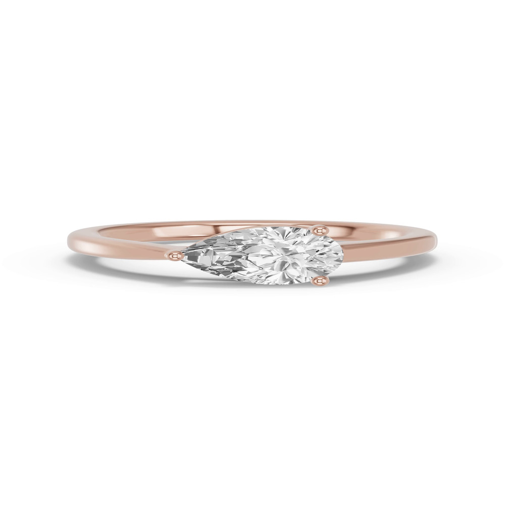 360 degree view of Pear-Shaped Lab Diamond East-West Ring