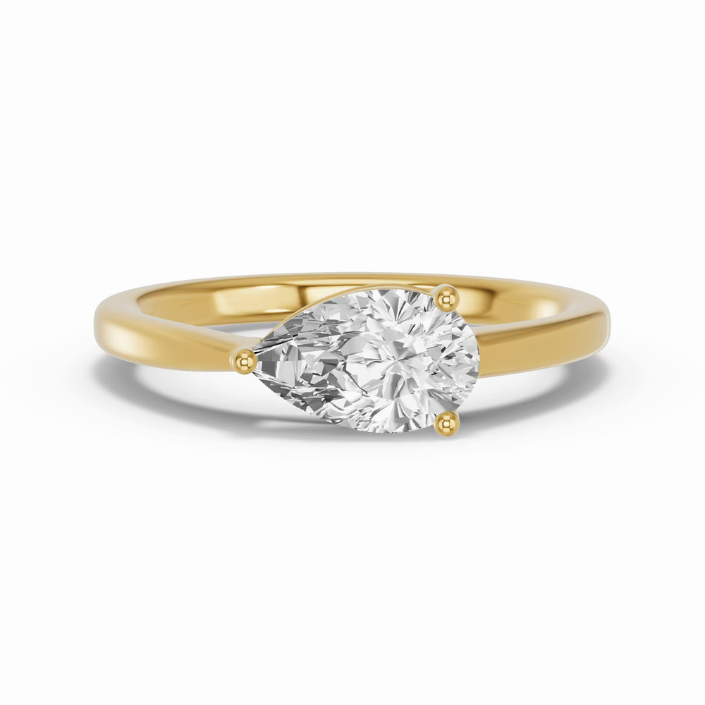 360 degree view of Pear-Shaped Lab Diamond East-West Ring
