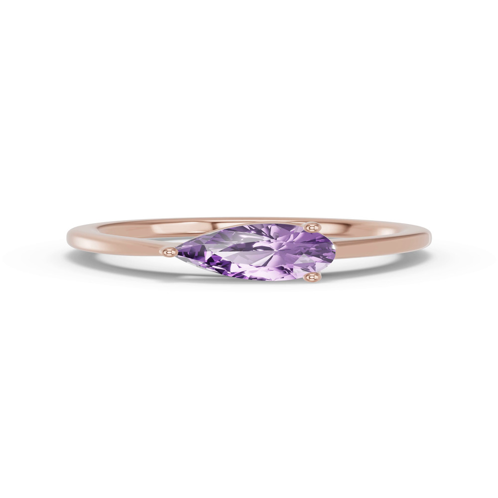 360 degree view of Pear-Shaped Amethyst East-West Ring