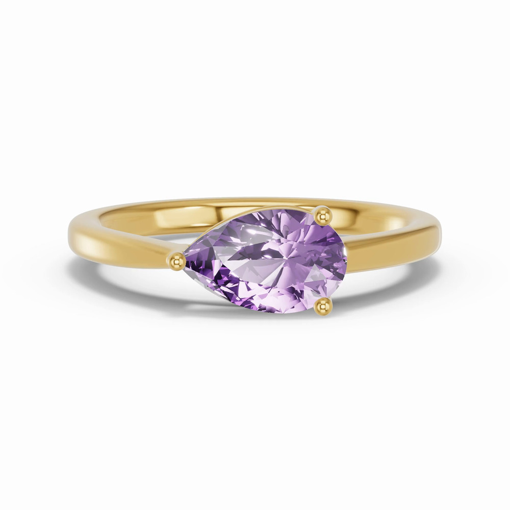 360 degree view of Pear-Shaped Amethyst East-West Ring