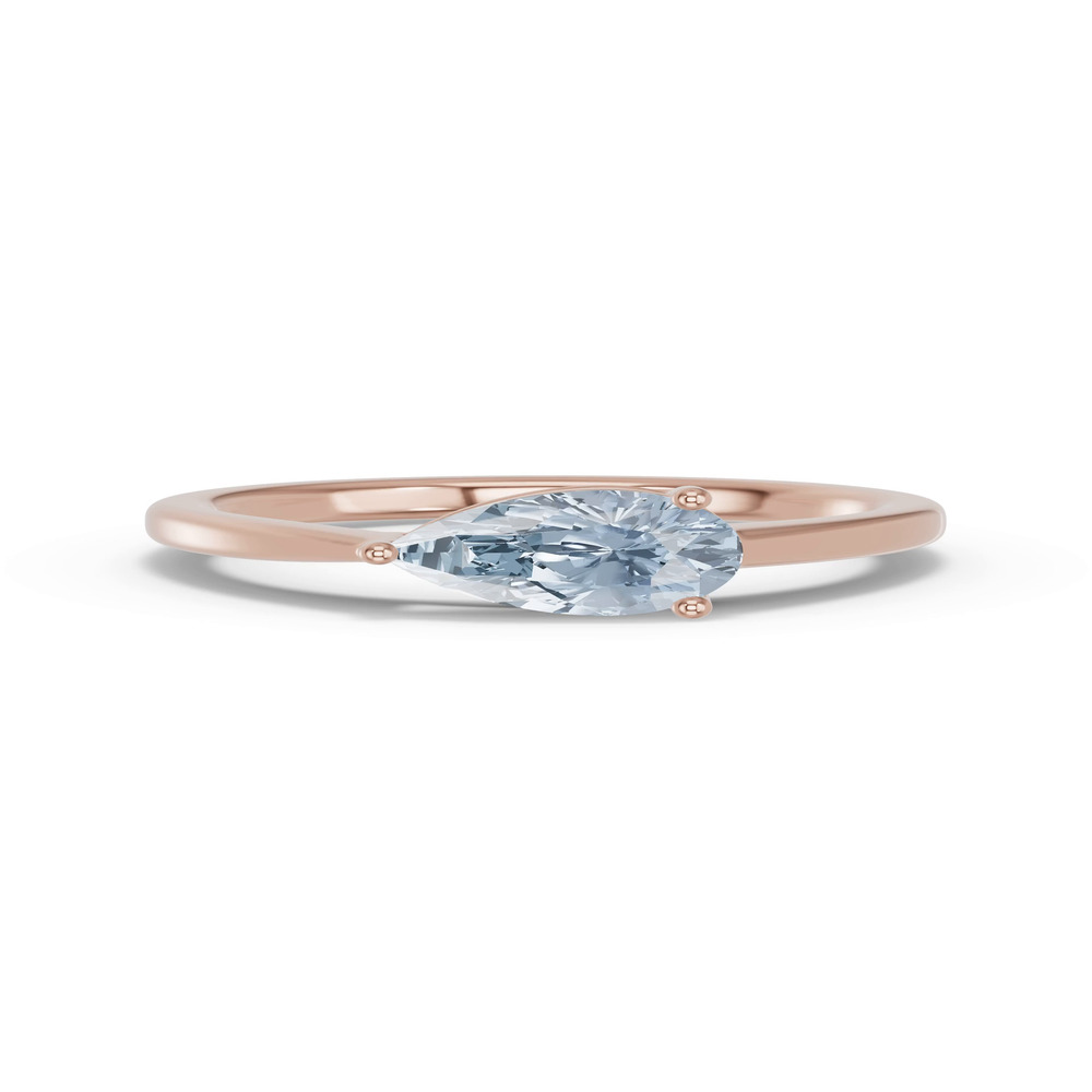 360 degree view of Pear-Shaped Aquamarine East-West Ring