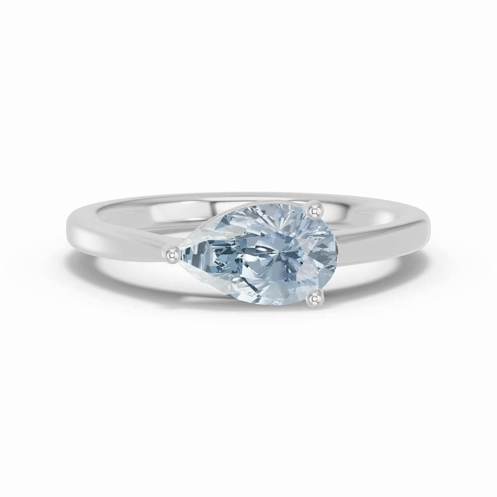 360 degree view of Pear-Shaped Aquamarine East-West Ring