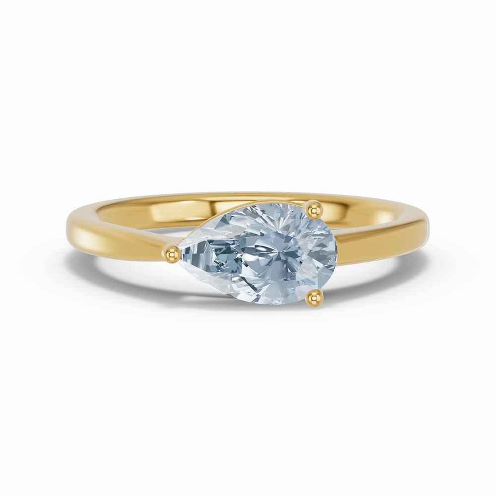 360 degree view of Pear-Shaped Aquamarine East-West Ring