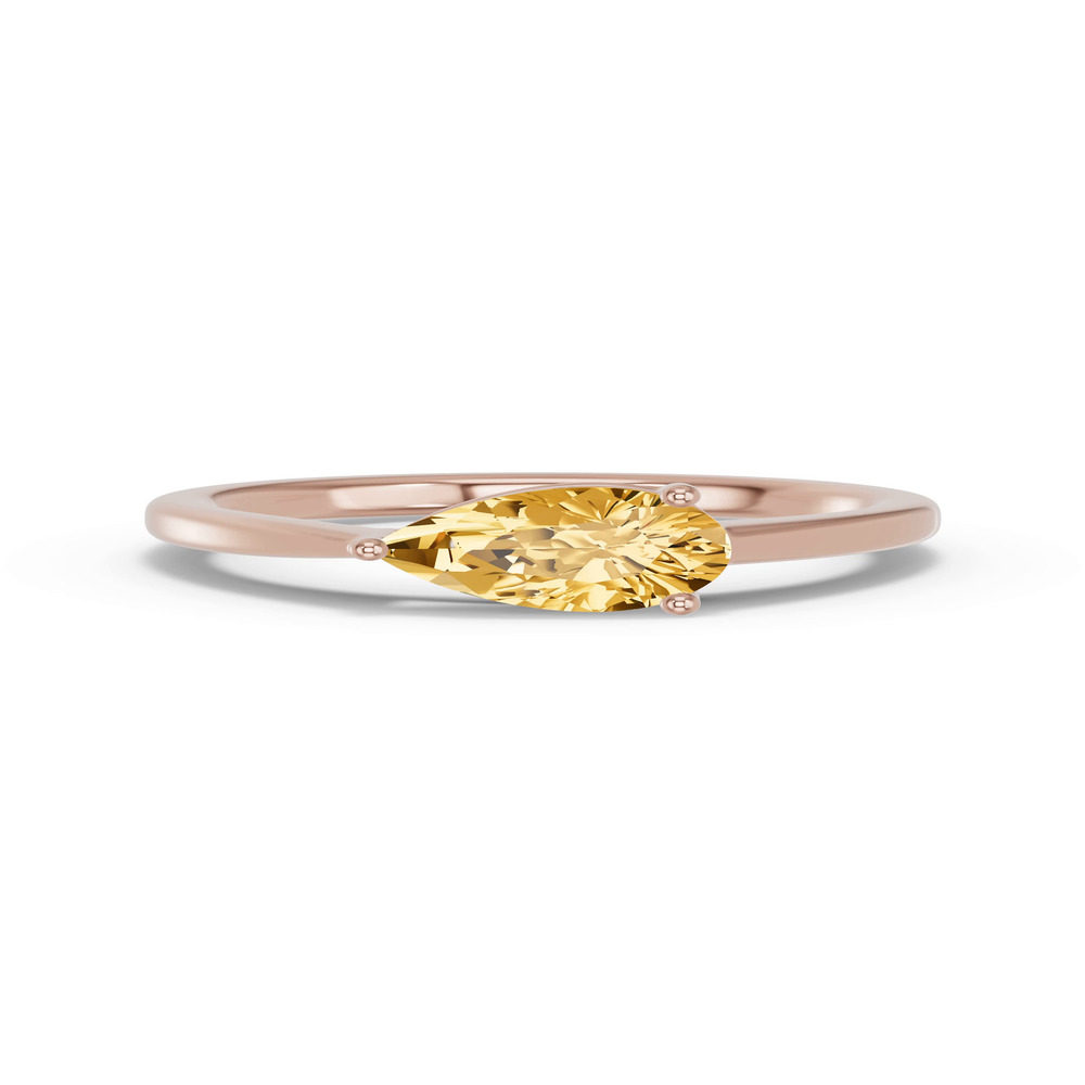 360 degree view of Pear-Shaped Citrine East-West Ring
