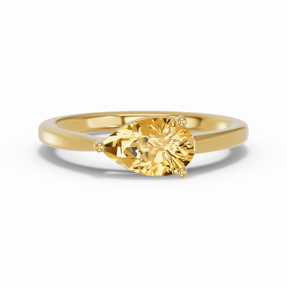 360 degree view of Pear-Shaped Citrine East-West Ring