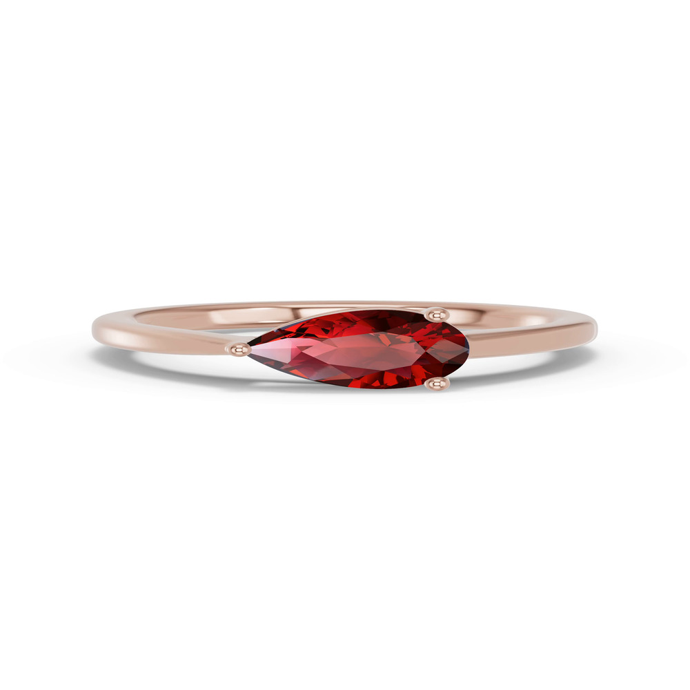 360 degree view of Pear-Shaped Garnet East-West Ring