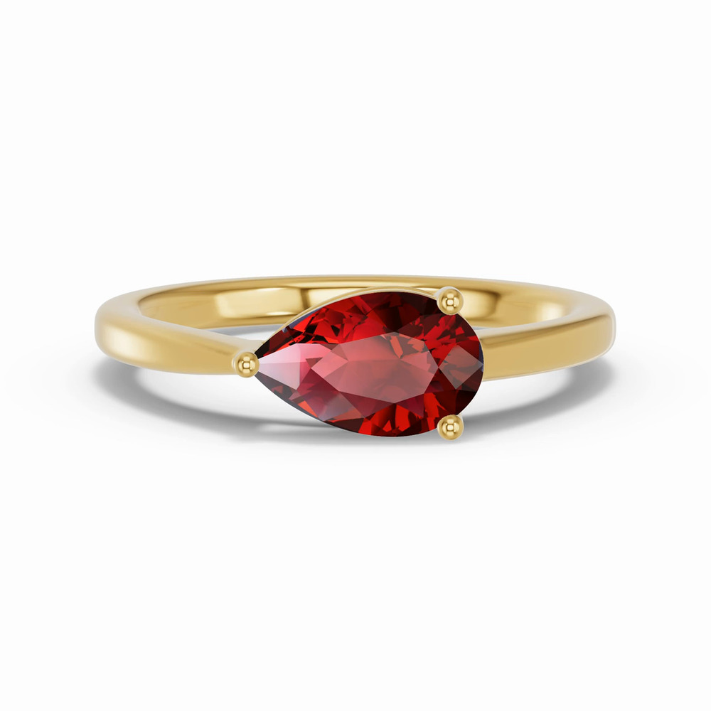 360 degree view of Pear-Shaped Garnet East-West Ring