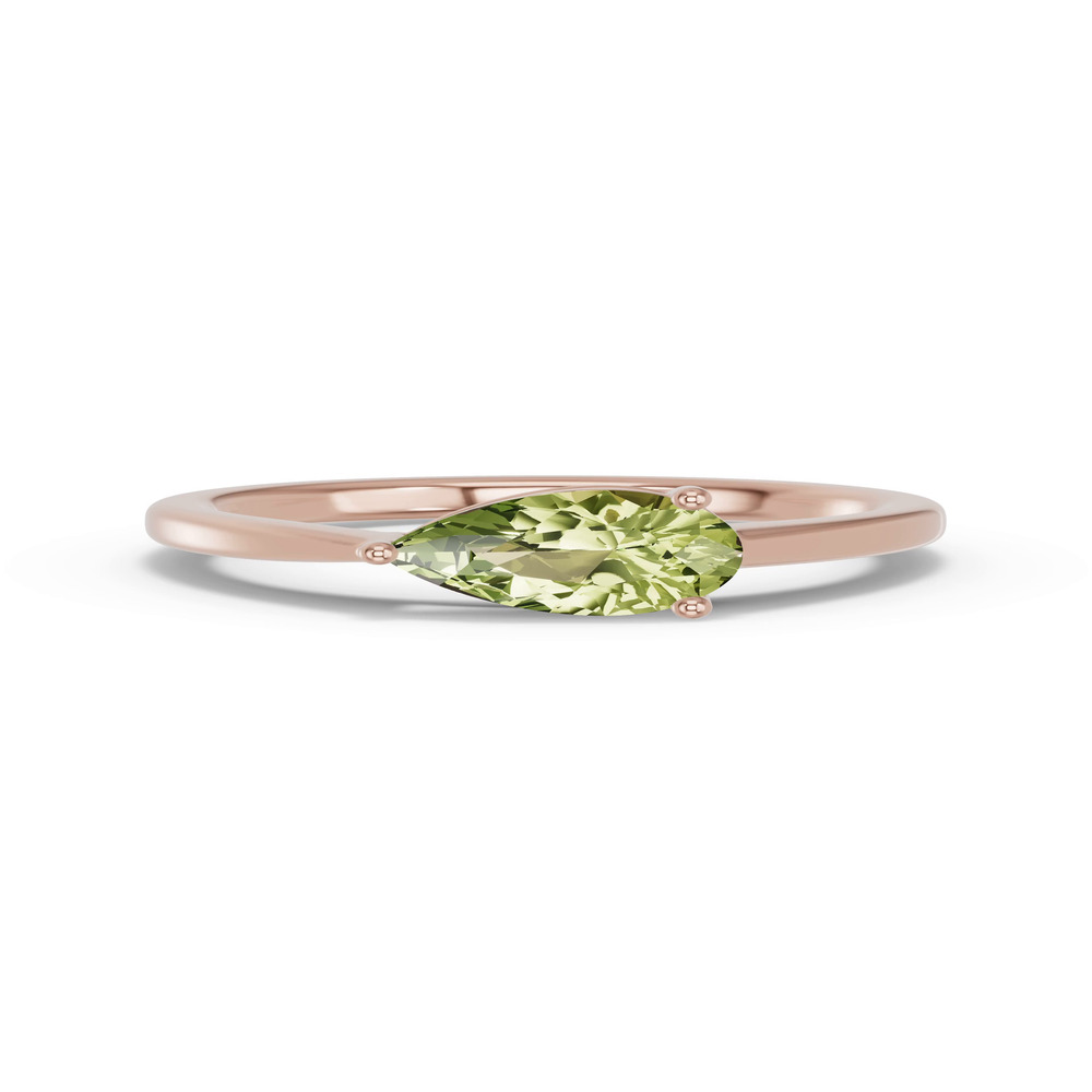360 degree view of Pear-Shaped Peridot East-West Ring