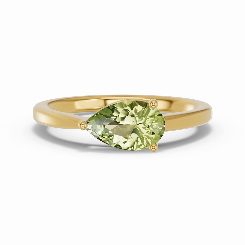360 degree view of Pear-Shaped Peridot East-West Ring