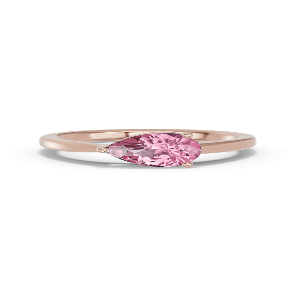 360 degree view of Pear-Shaped Pink Tourmaline East-West Ring