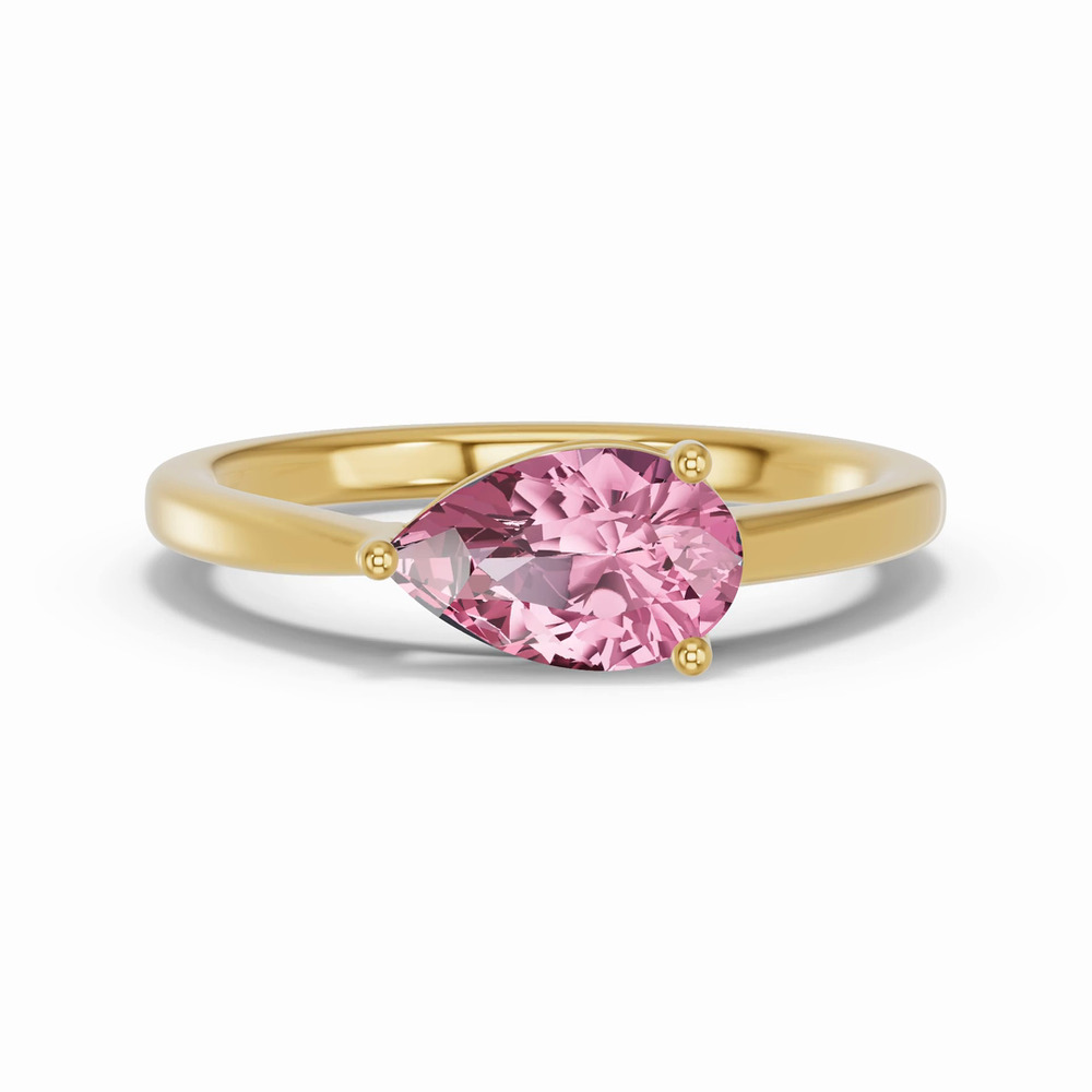 360 degree view of Pear-Shaped Pink Tourmaline East-West Ring