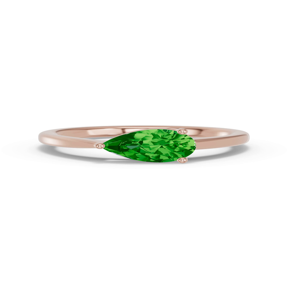 360 degree view of Pear-Shaped Tsavorite East-West Ring