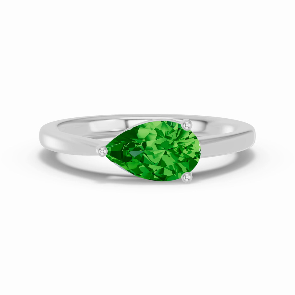 360 degree view of Pear-Shaped Tsavorite East-West Ring