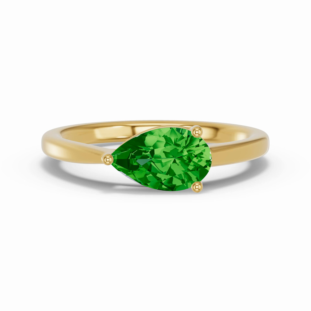 360 degree view of Pear-Shaped Tsavorite East-West Ring