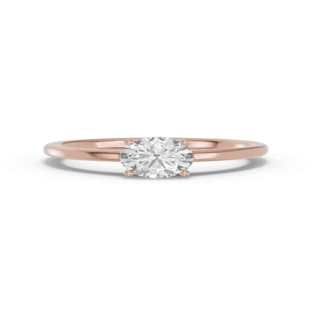 360 degree view of Round Lab Diamond East-West Ring