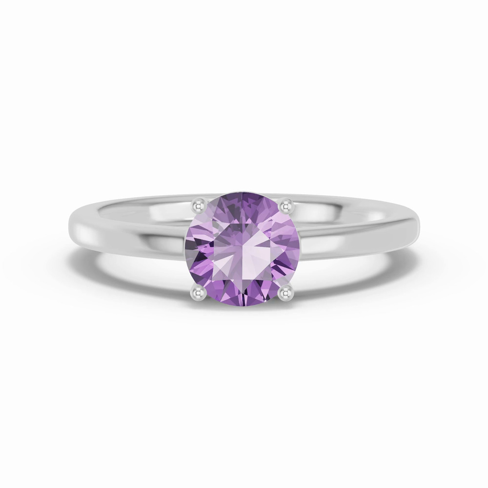 360 degree view of Round Amethyst East-West Ring