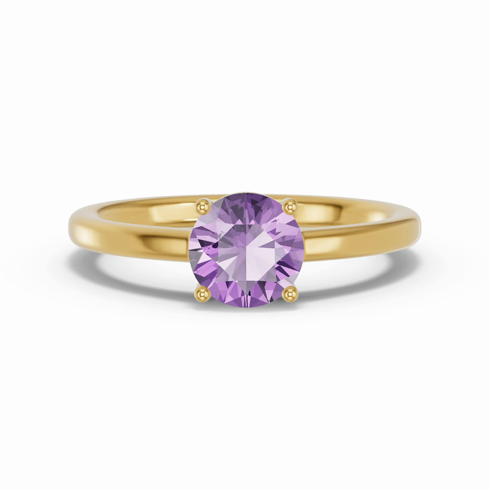 360 degree view of Round Amethyst East-West Ring