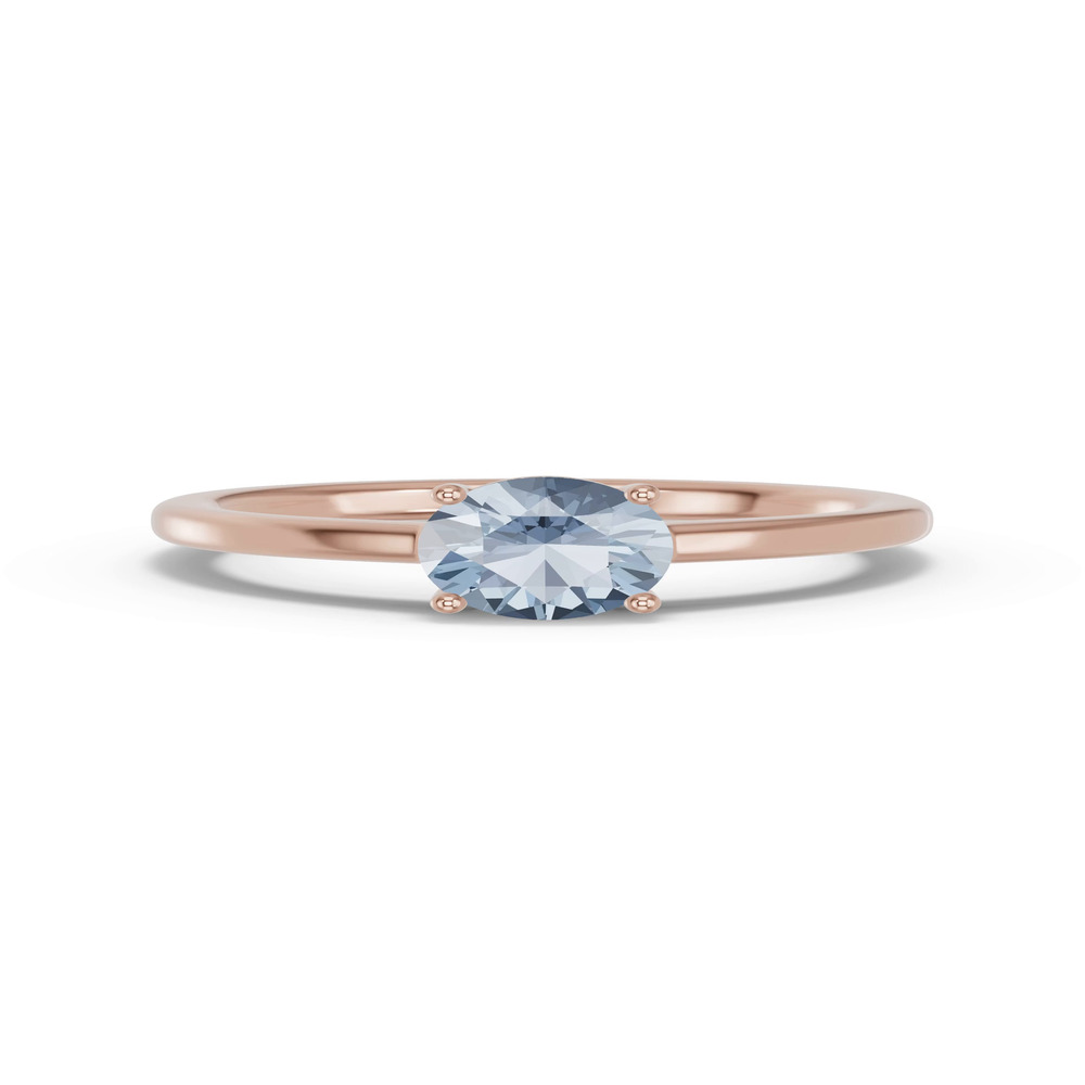 360 degree view of Round Aquamarine East-West Ring