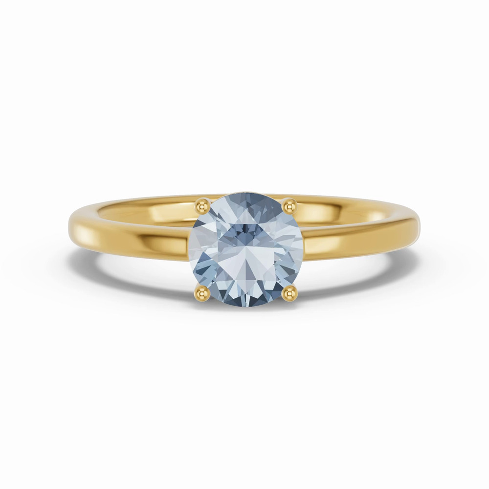 360 degree view of Round Aquamarine East-West Ring
