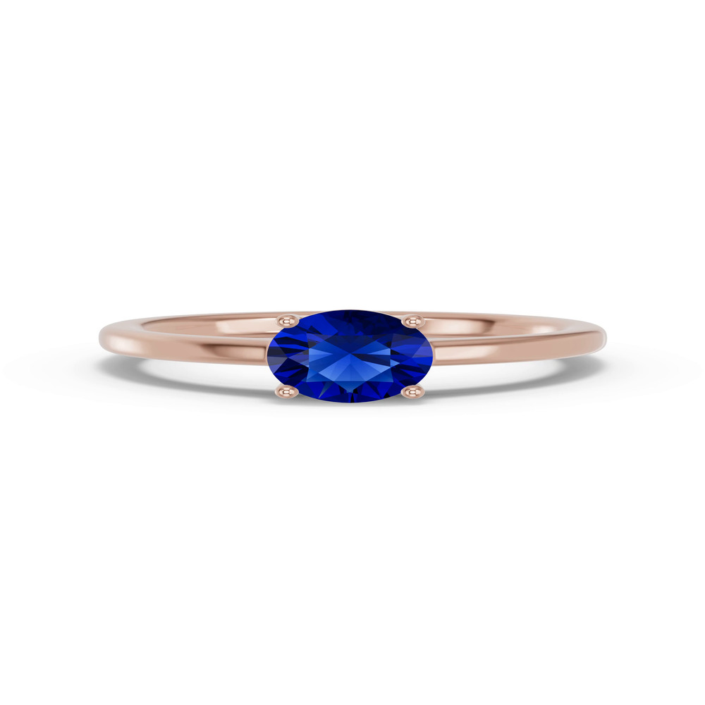 360 degree view of Round Sapphire East-West Ring