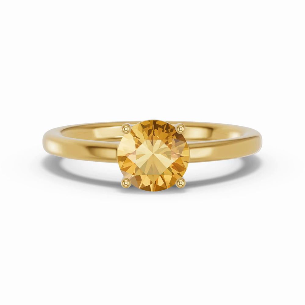 360 degree view of Round Citrine East-West Ring
