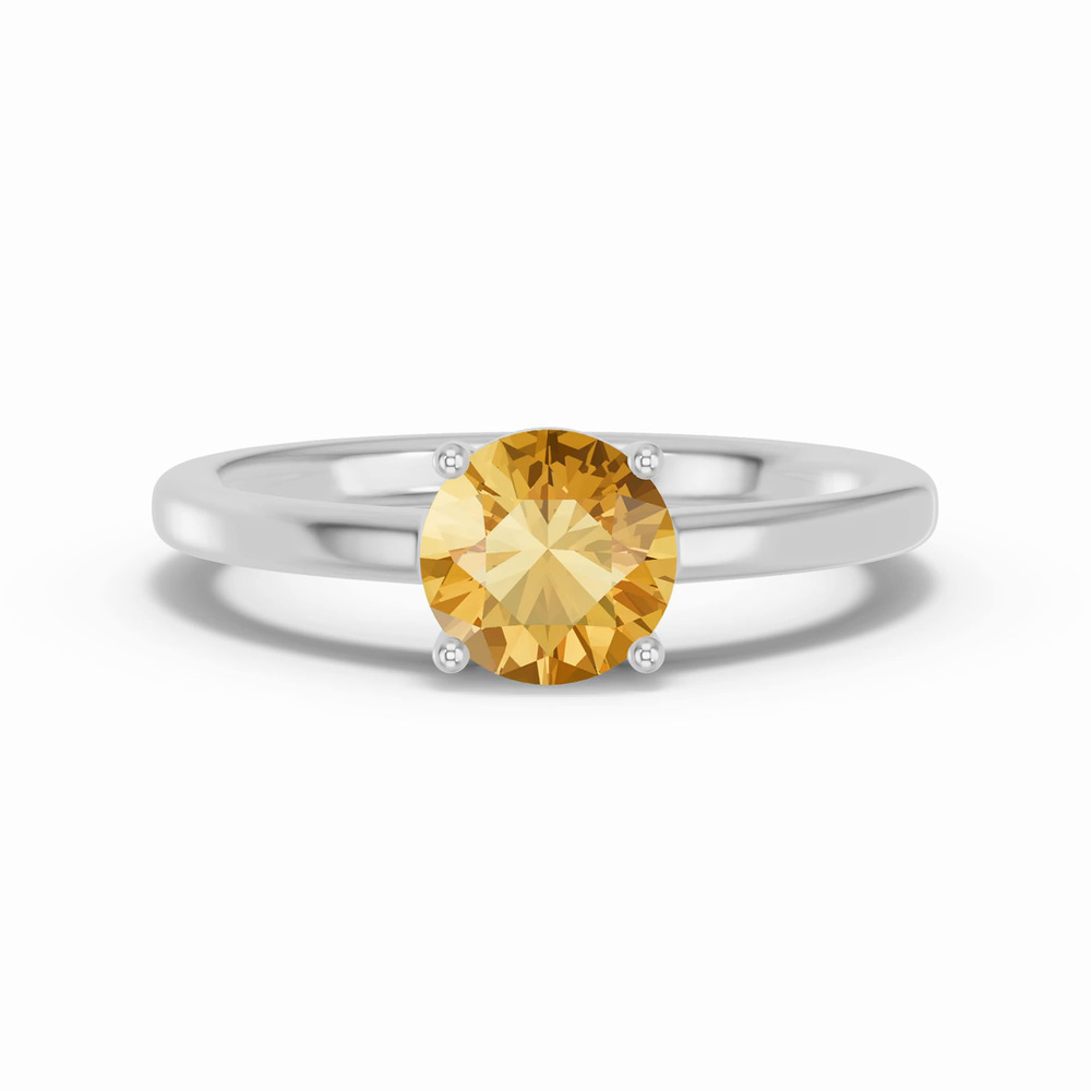 360 degree view of Round Citrine East-West Silver Ring