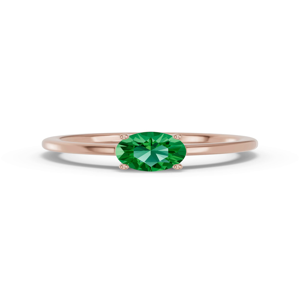360 degree view of Round Emerald East-West Ring