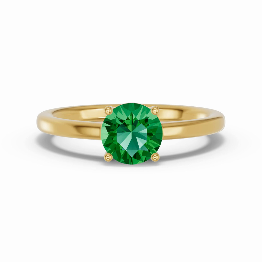 360 degree view of Round Emerald East-West Ring