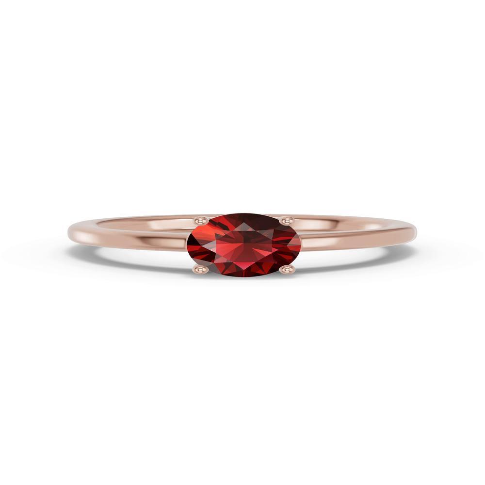 360 degree view of Round Garnet East-West Ring