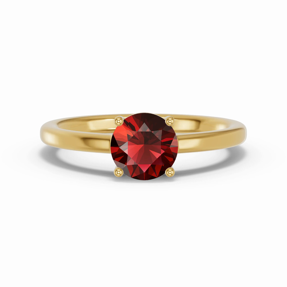 360 degree view of Round Garnet East-West Ring
