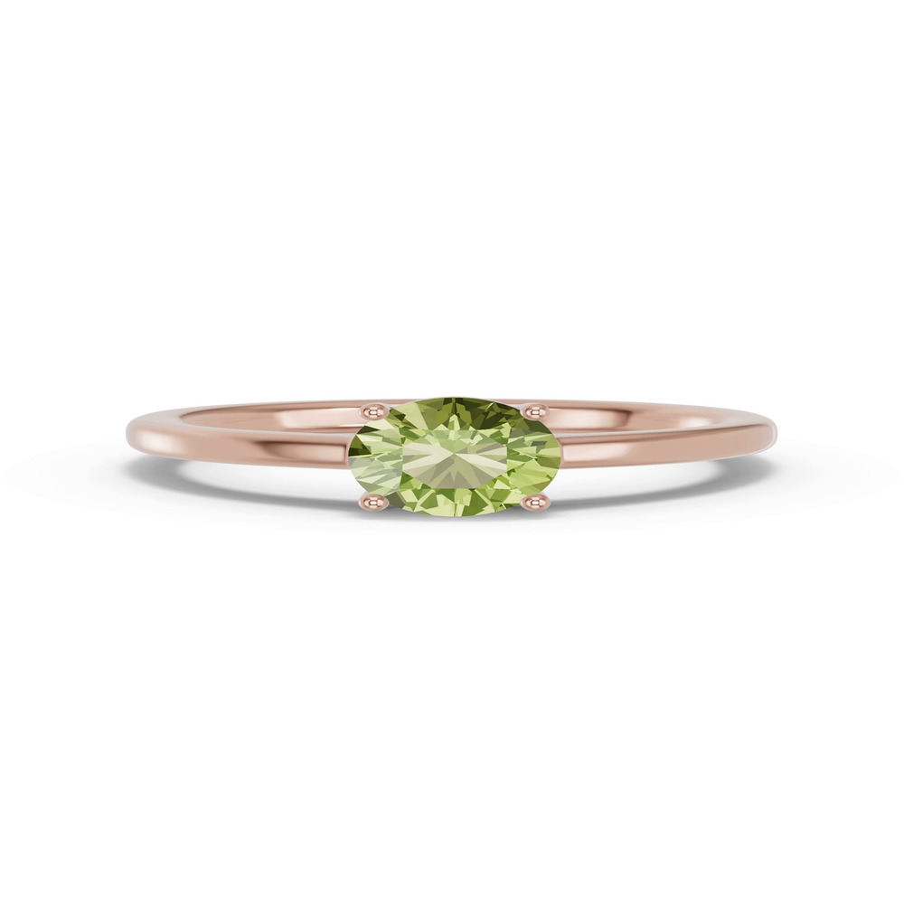 360 degree view of Round Peridot East-West Ring