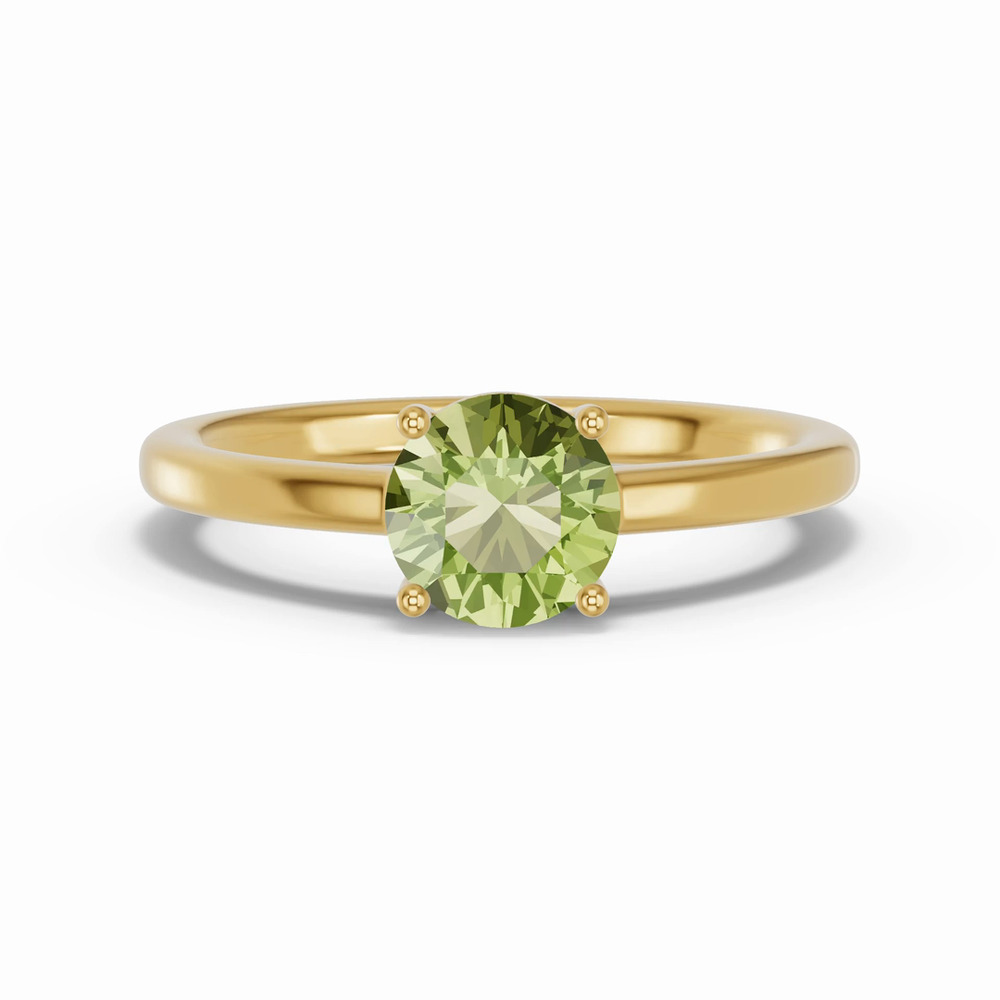 360 degree view of Round Peridot East-West Ring