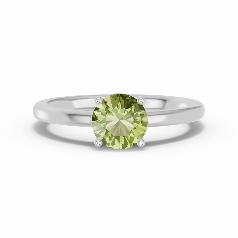 360 degree view of Round Peridot East-West Silver Ring