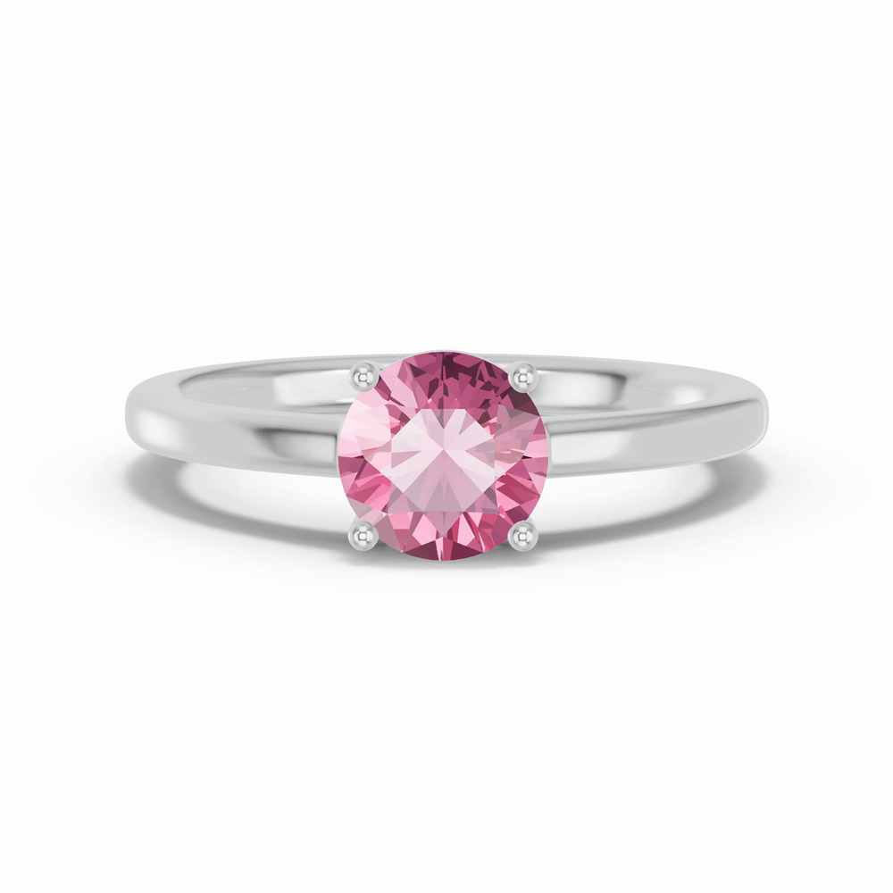 360 degree view of Round Pink Tourmaline East-West Ring