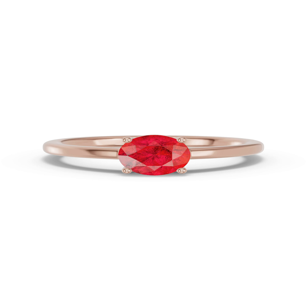 360 degree view of Round Ruby East-West Ring