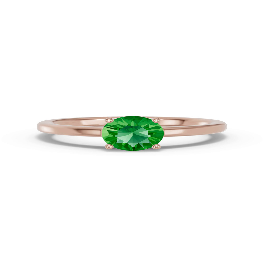 360 degree view of Round Tsavorite East-West Ring