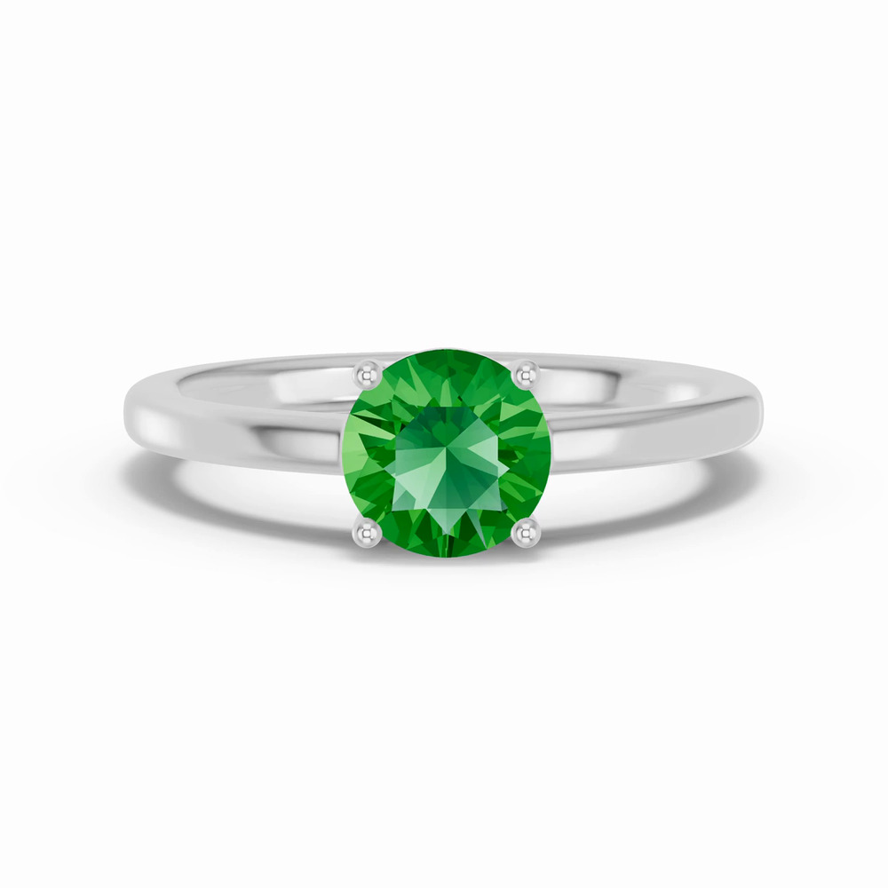 360 degree view of Round Tsavorite East-West Silver Ring
