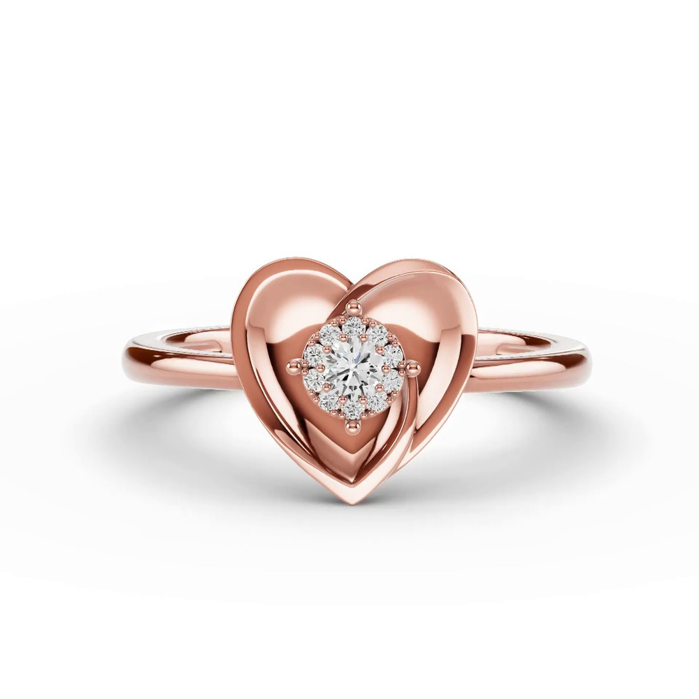 360 degree view of Spira Pavé Halo Heart Ring