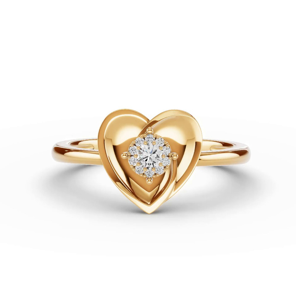 360 degree view of Spira Lab Pavé Halo Heart Ring