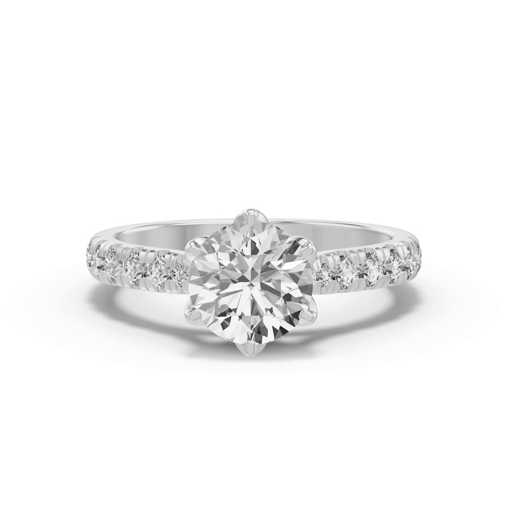 360 degree view of Marigold Royale Tulip Inspired 6 Prong Lab Engagement Ring