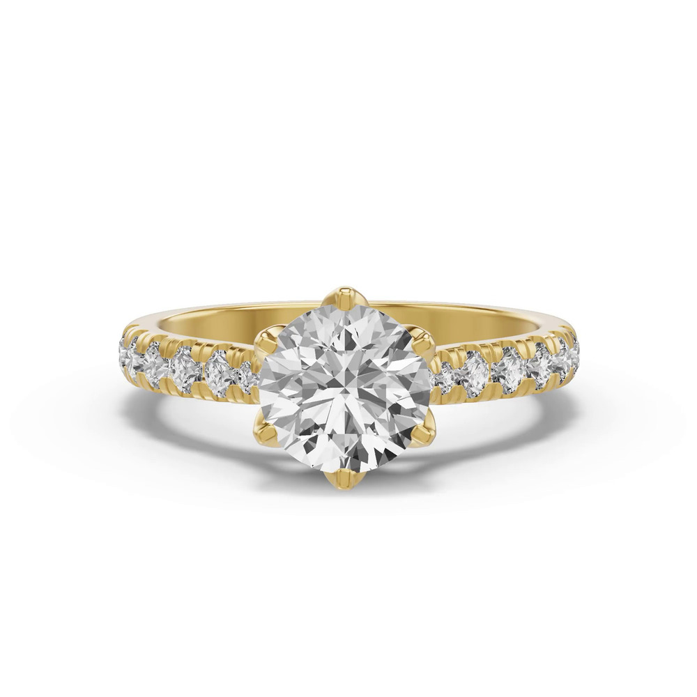 360 degree view of Marigold Royale Tulip Inspired 6 Prong Lab Engagement Ring
