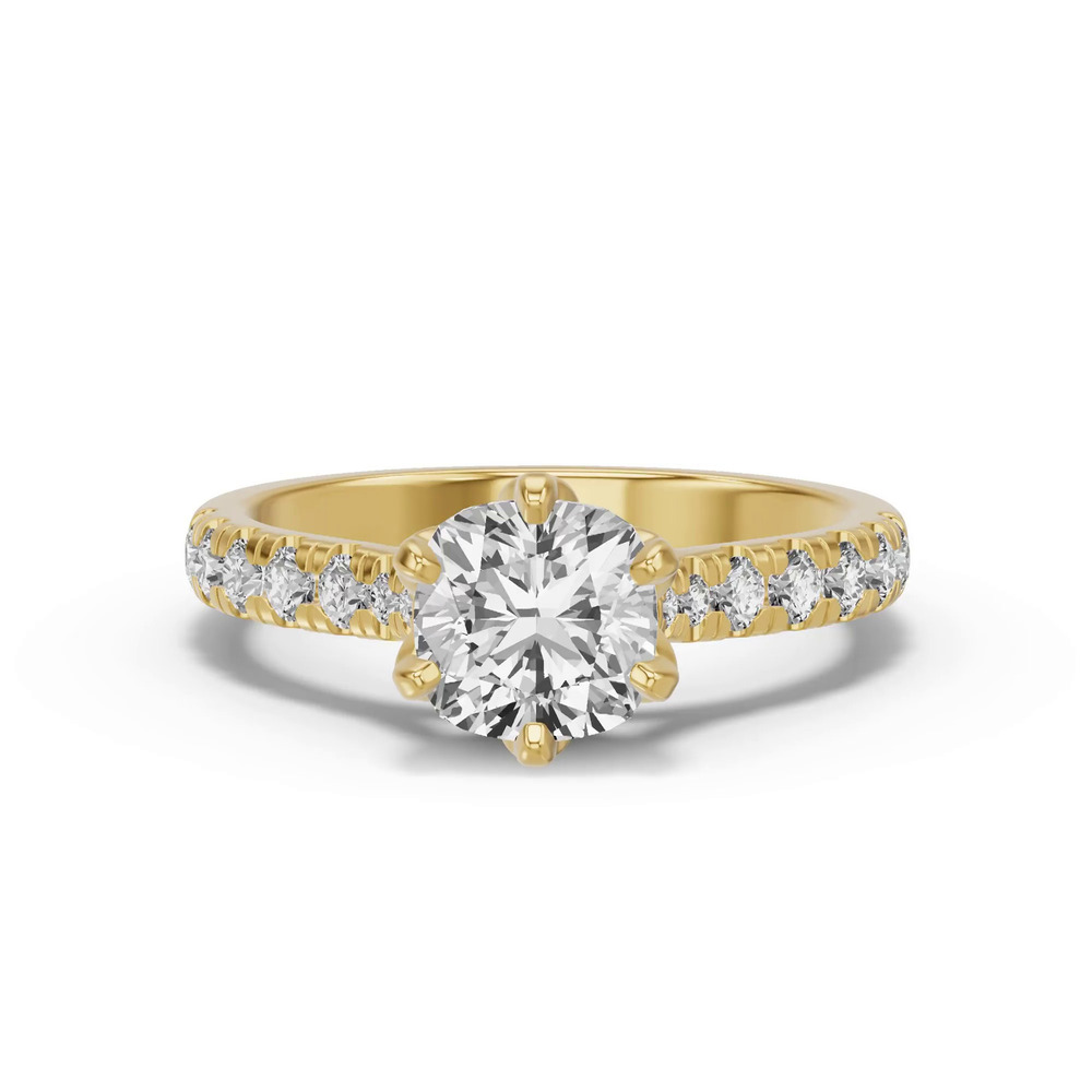 360 degree view of Marigold Royale Tulip Inspired 6 Prong Lab Engagement Ring