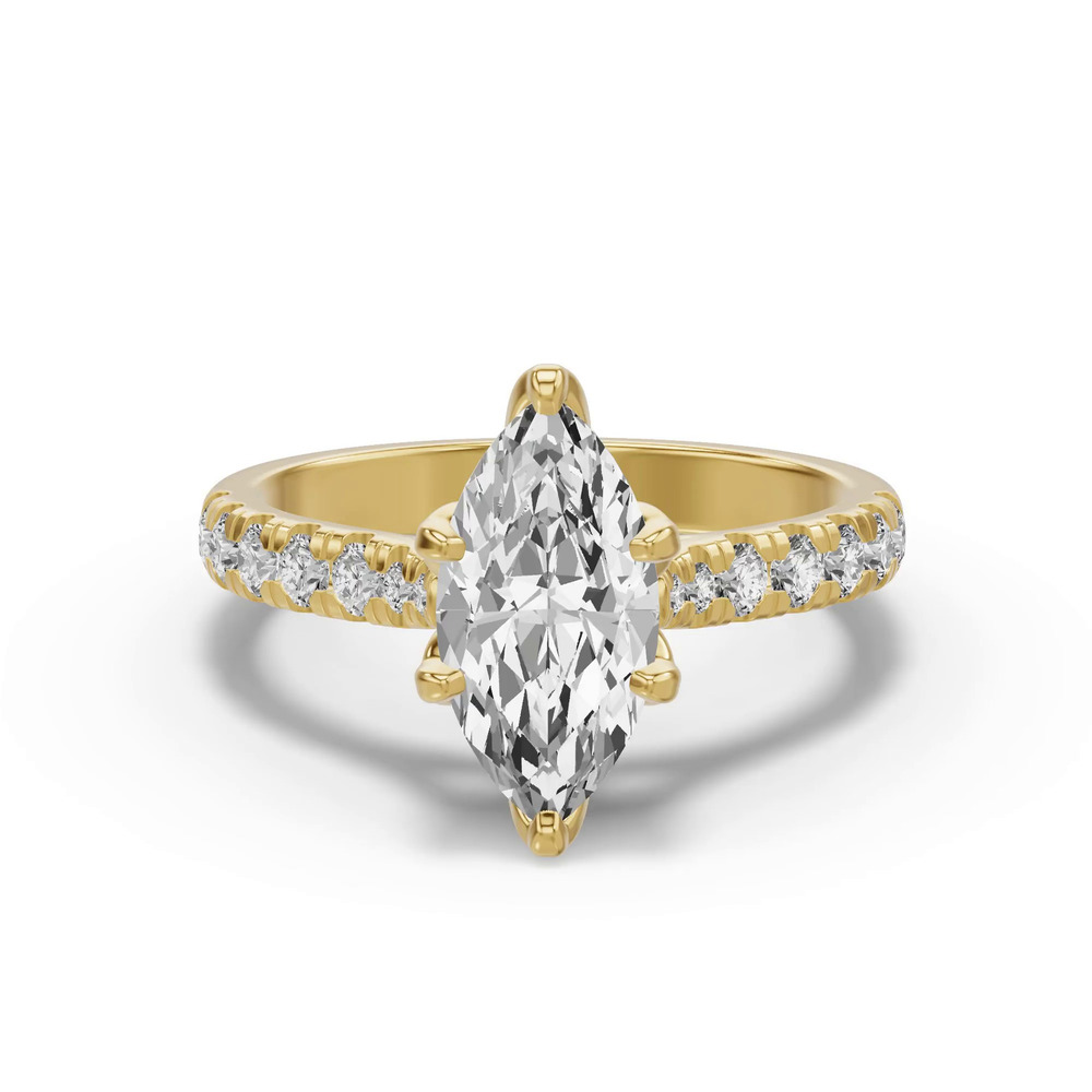 360 degree view of Marigold Royale Tulip Inspired 6 Prong Lab Engagement Ring