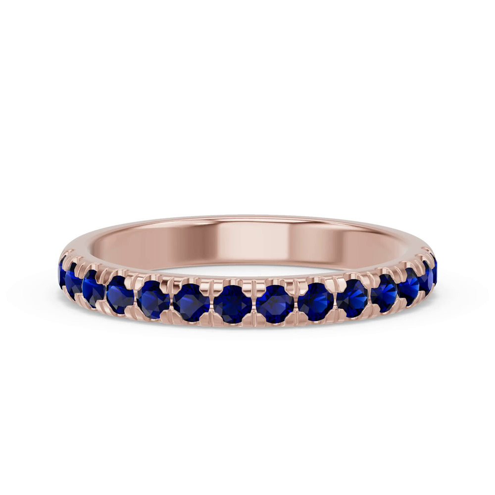 360 degree view of Marigold Royale Pavé Sapphire Band