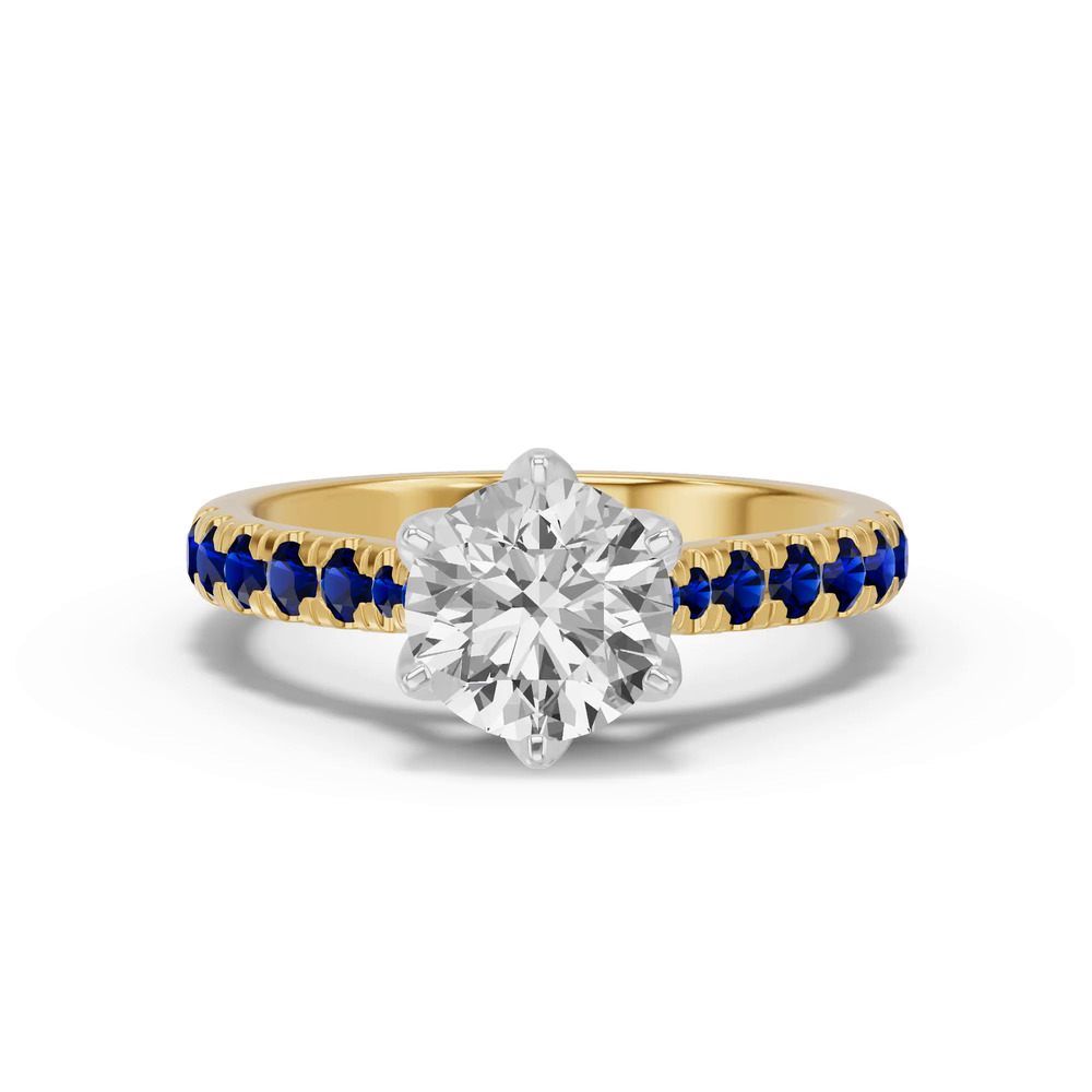 360 degree view of Marigold Royale Tulip Inspired Sapphire Two-Tone Engagement Ring