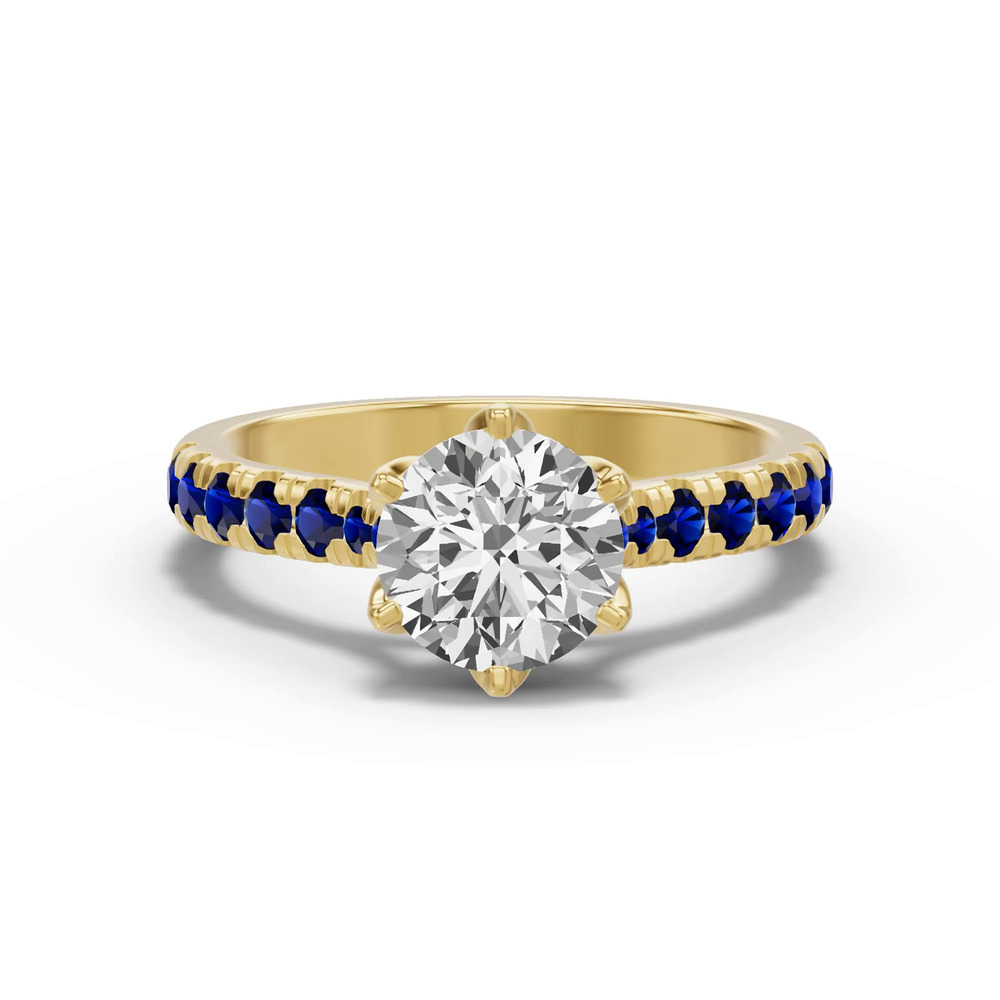 360 degree view of Marigold Royale Tulip-Inspired Sapphire Engagement Ring