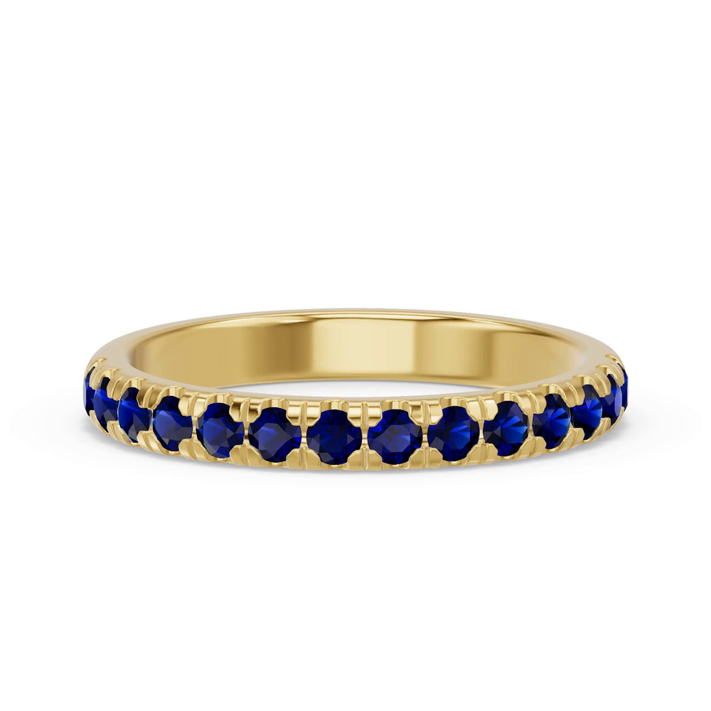 360 degree view of Marigold Royale Pavé Sapphire Band